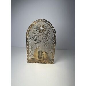 Christmas Nativity Scene Bethlehem Star Brass Tea-lite / Votive Candle Holder